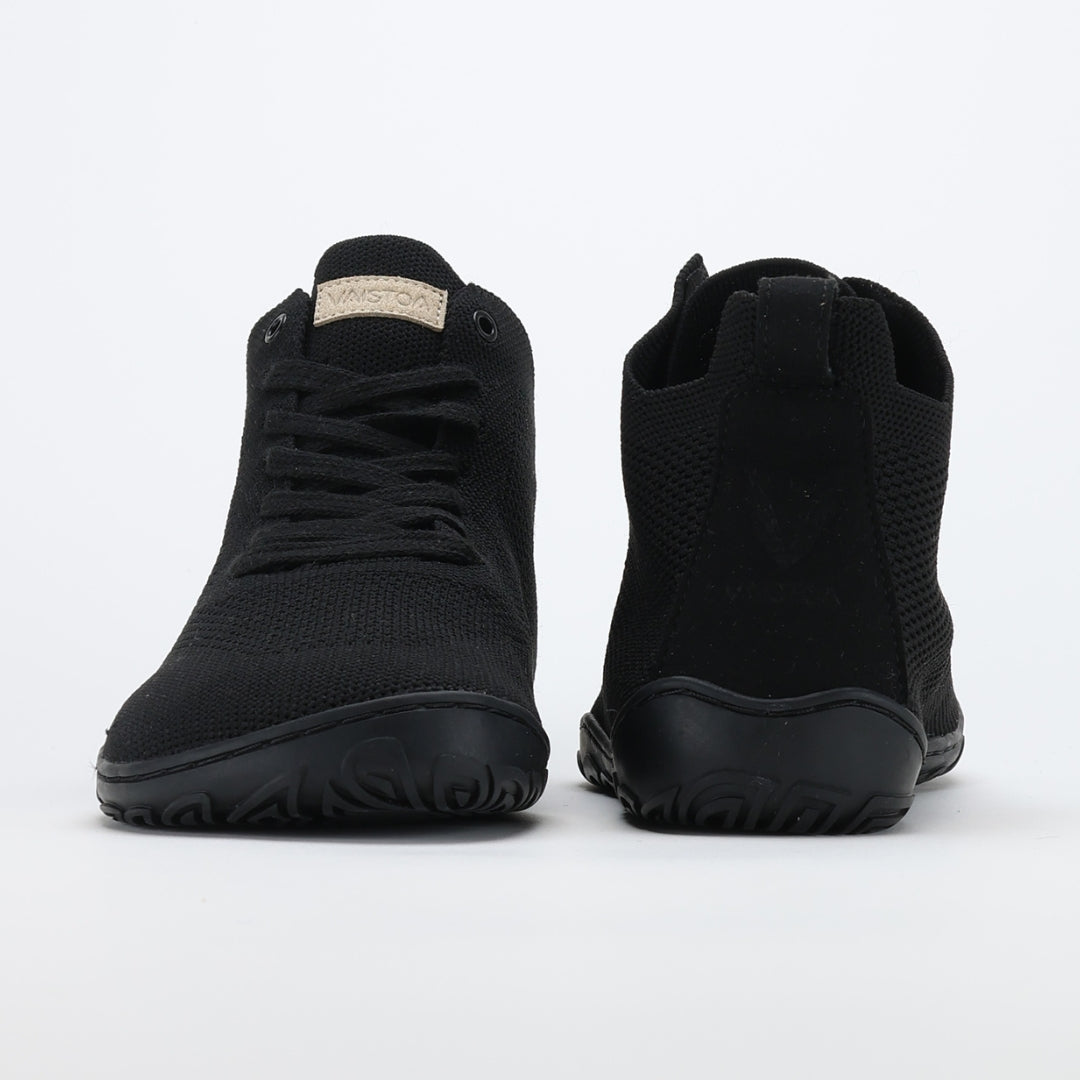 vaistoa iloa mid paljasjalkakengat korkeavartiset tennarit musta edesta takaa