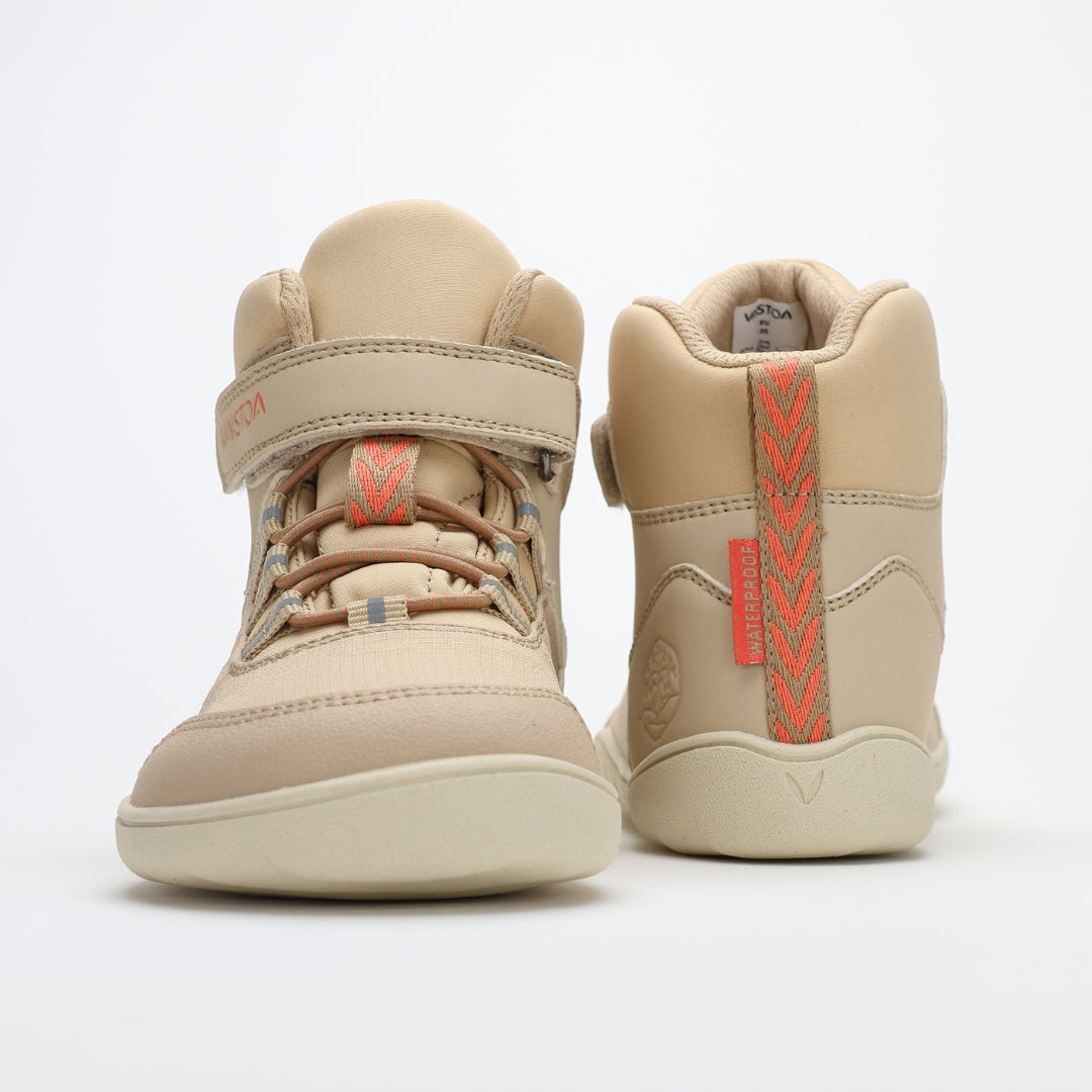 vaistoa kaste vedenpitavat lasten paljasjalkakengat beige edesta takaa