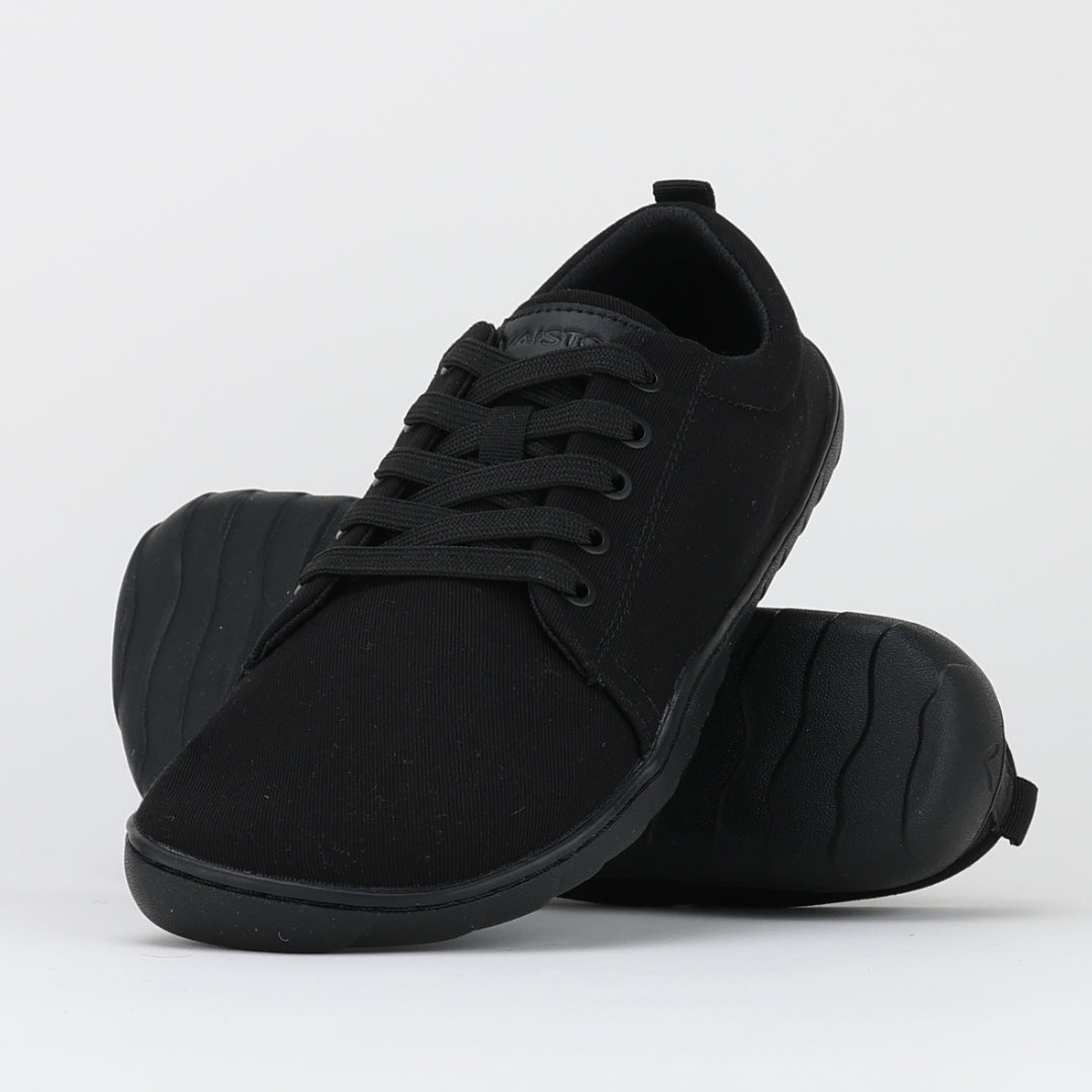 vaistoa rento 2 paljasjalkakengat matalavartiset kangastennarit musta tyylikkaasti aseteltu