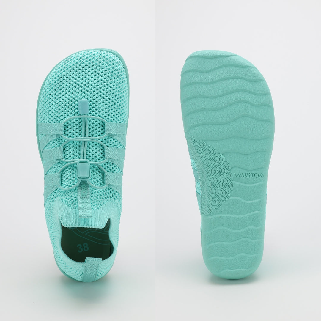 vaistoa riemu aikuisten slip on paljasjalkakengat minttu levea jalanmuotoinen varvastila