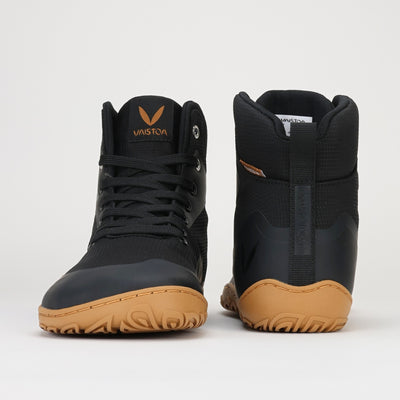 vaistoa tuohi paljasjalkaretkeilykengät musta edestä takaa