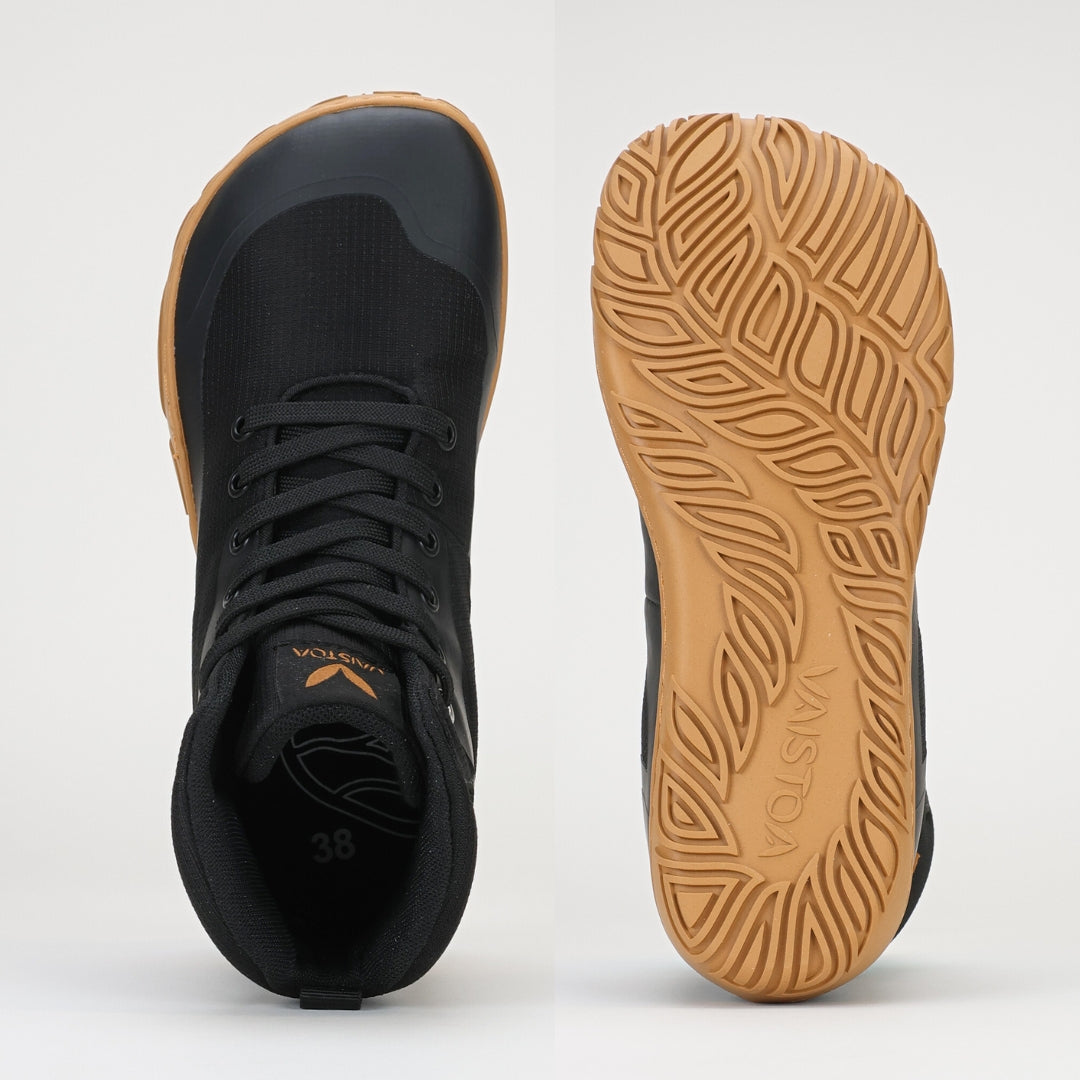 vaistoa tuohi paljasjalkaretkeilykengät musta levea jalan muotoinen varvastila